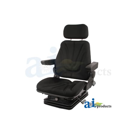 A & I Products Seat, F10 Series, Air Suspension / Armrest / Headrest / Black Cloth 17.5" x17.5" x17.5" A-F10A260